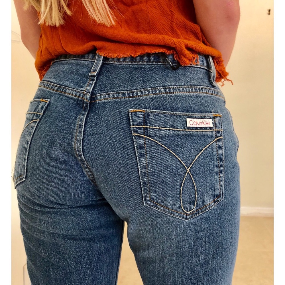 Vintage Calvin Klein Women's Blue Straight Leg Jeans
